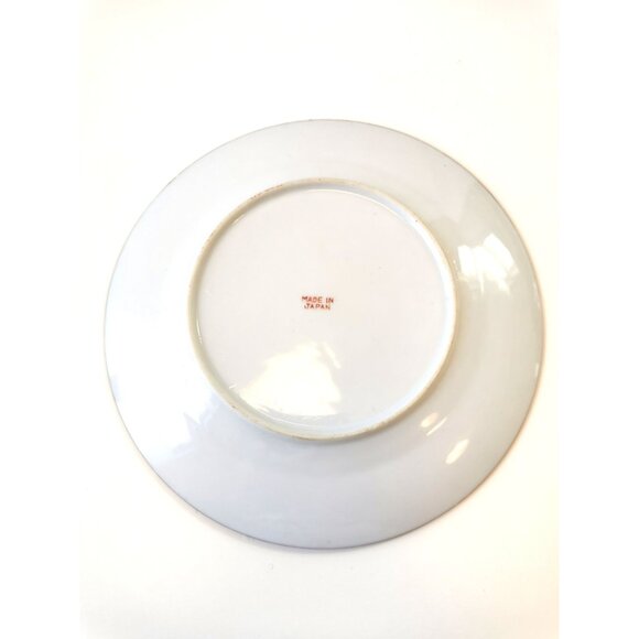 Geisha Cherry Blossom Asian Scene Ceramic Plate Red Mark Made in Japan - Picture 4 of 11